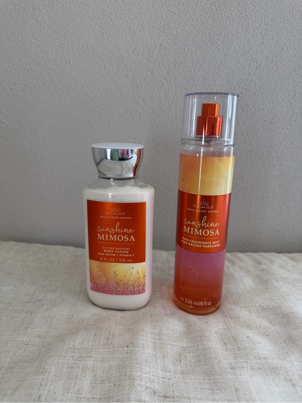 Bath & Body Works Sunshine Mimosa Lotion & Fragrance Mist - Orange, Yellow NWT